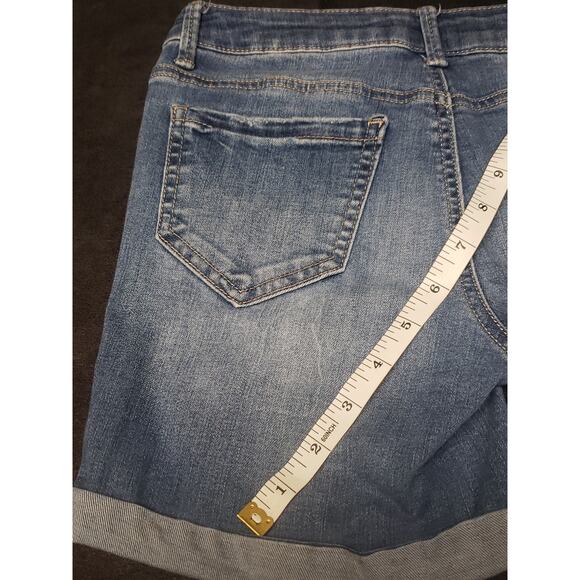 Mudd Girls Distressed Sequin Light Washed Blue Jean Shorts | Size 14 - Picture 3 of 8